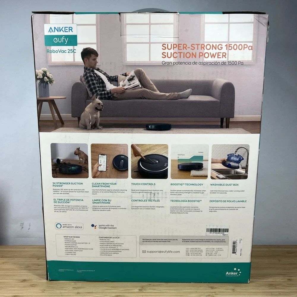 eufy RoboVac 25C T2123 Robot Vacuum WiFi Remote Dock NEW BATTERY Tested